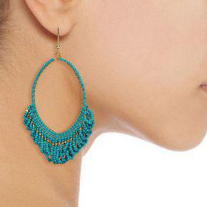 Gold-tone beaded earrings Turquoise by KENNETH JAY